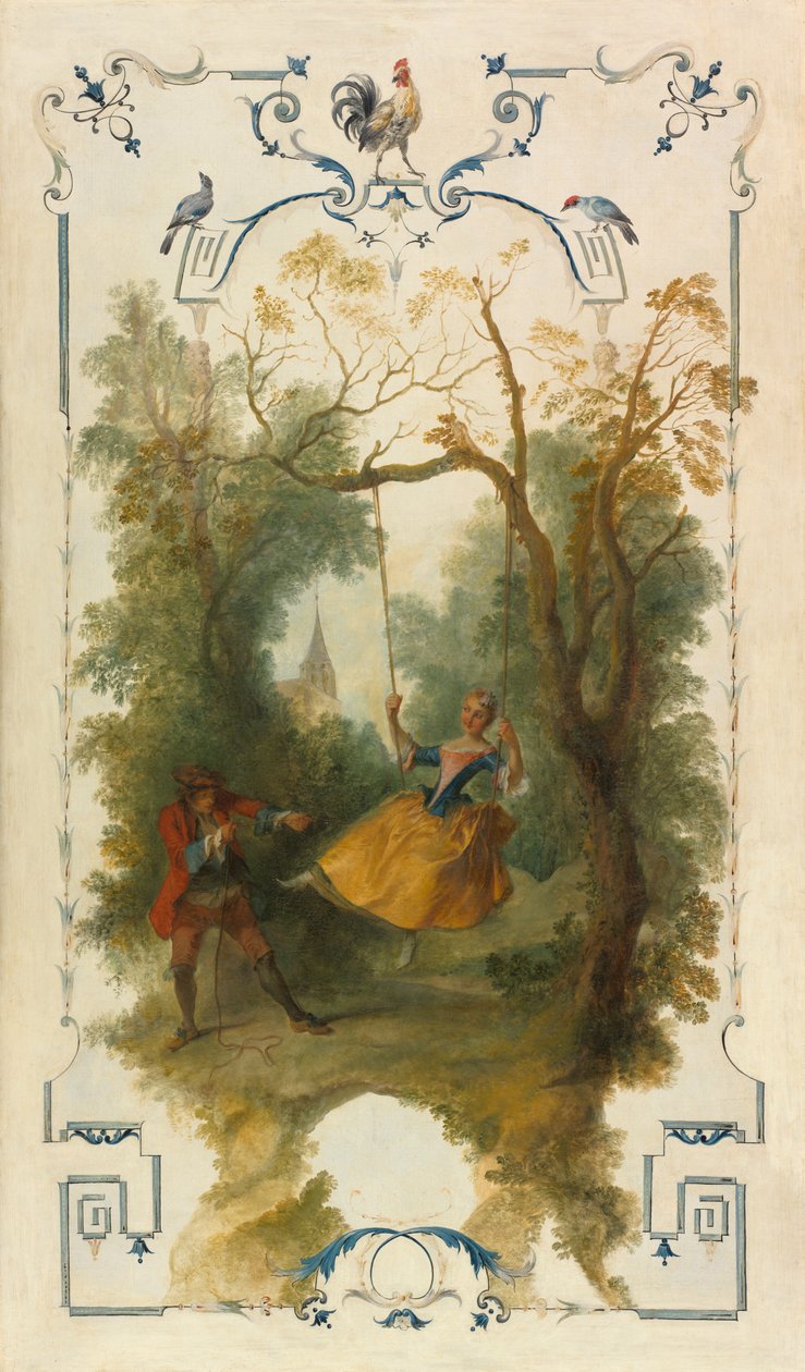 秋千c。 1723-1727。 作者 尼古拉斯·兰克里特（Nicolas Lancret）