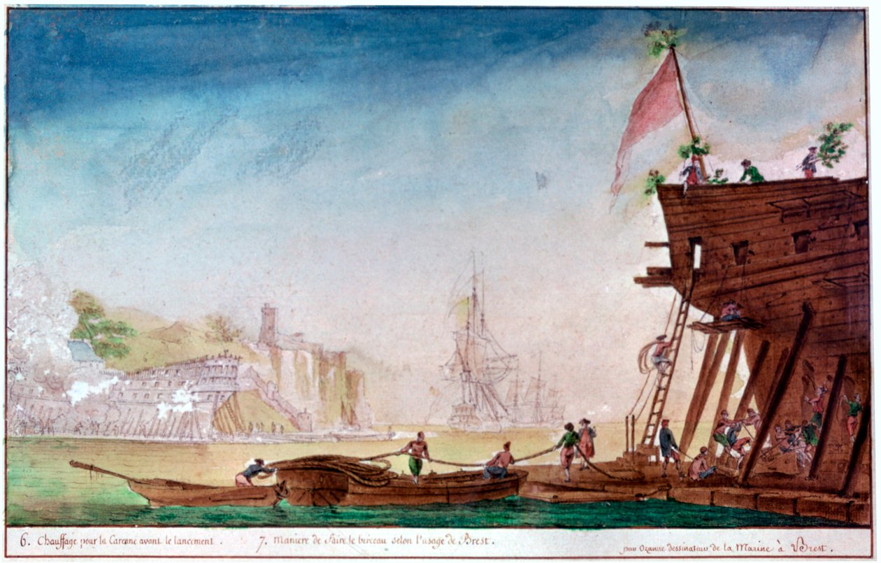 布雷斯特码头，c1750-1810 作者 尼古拉斯·玛丽·欧桑妮