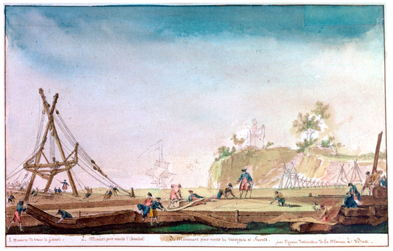 布雷斯特码头，c1750-1810 作者 尼古拉斯·玛丽·欧桑妮