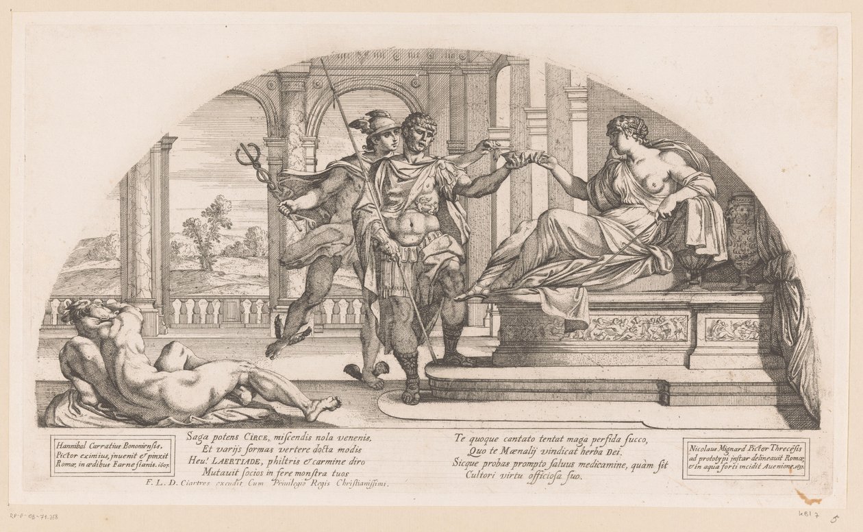 奥德修斯与西尔塞
奥德赛故事（系列名称） 作者 尼古拉斯·米尼亚德（Nicolas Mignard）