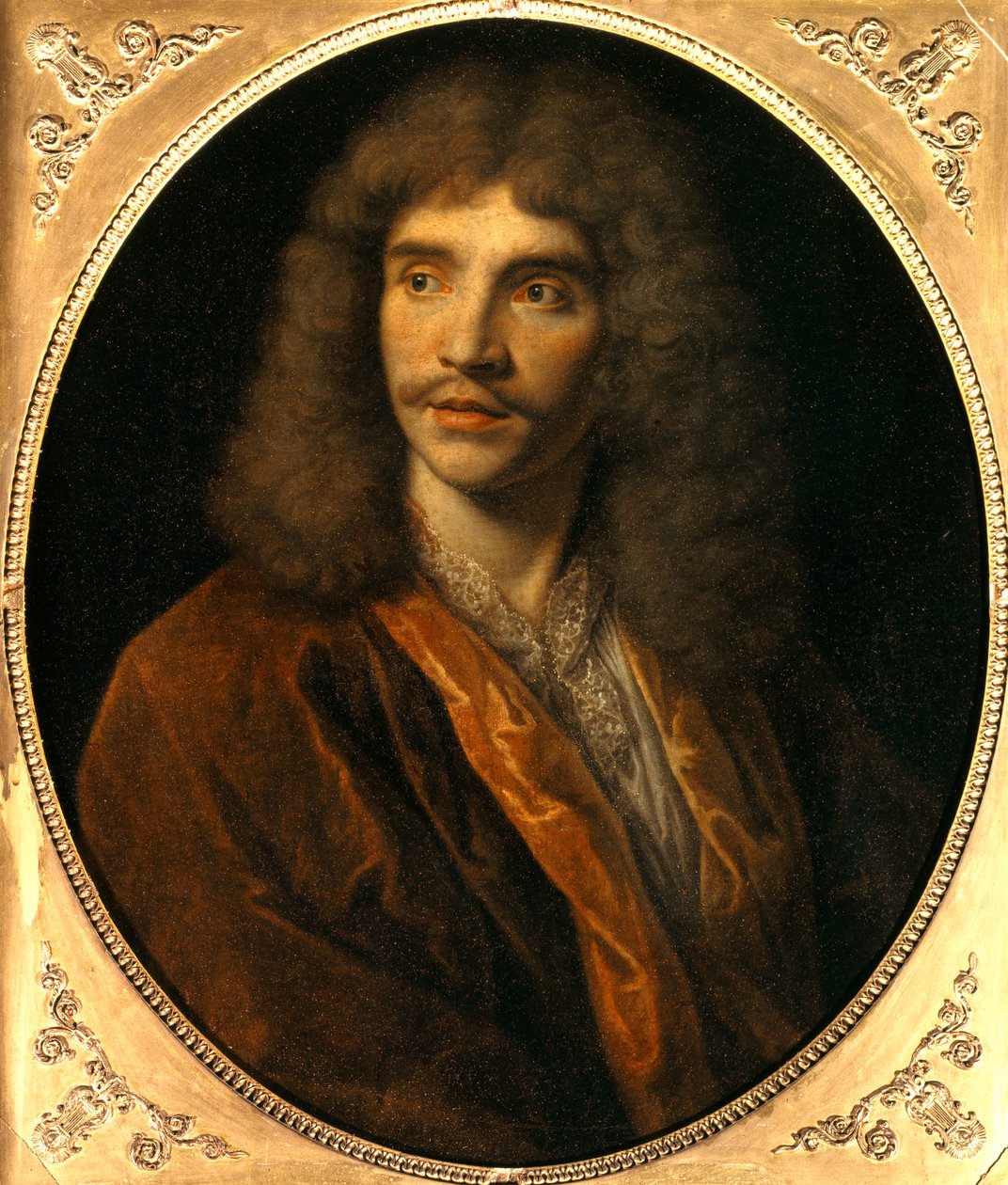 Jean Baptiste Poquelin dit Moliere (1622-1673) 的画作 Nicolas Mignard (1606-1668) 17 世纪 0.73 米。 - 让·巴蒂斯特·波克兰 (Jean Baptiste Poquelin) 的肖像，被称为莫里哀 (1622-1673)。 Nicolas Mignard (1606-1668) 的绘画 - 17 世纪。 0.73 米。 作者 尼古拉斯·米尼亚德（Nicolas Mignard）