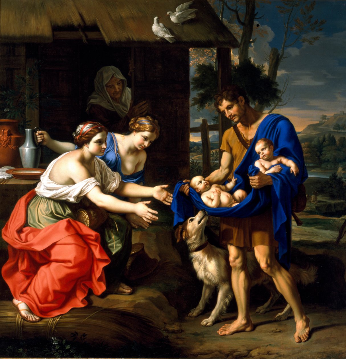 牧羊人Faustulus将Romulus和Remus带到他的妻子 作者 尼古拉斯·米尼亚德（Nicolas Mignard）