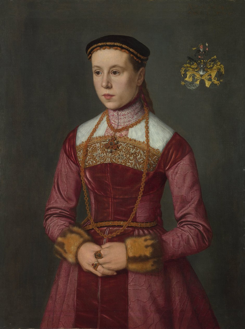 一位年轻女子的画像，约1561年 作者 尼古拉斯（Nicolas Neufchatel）
