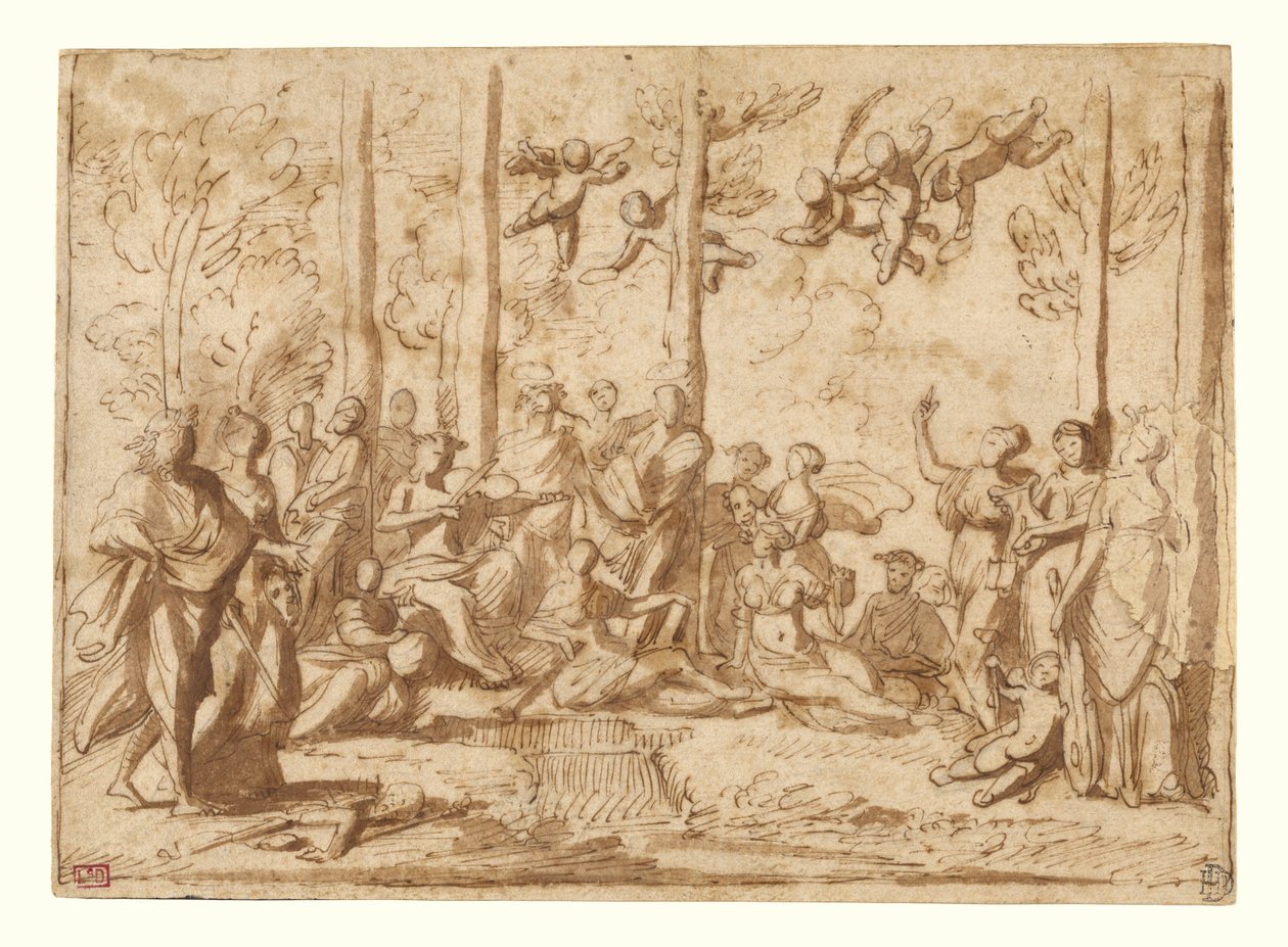 帕纳索斯山上的阿波罗和缪斯女神 作者 尼古拉斯·普桑（Nicolas Poussin）