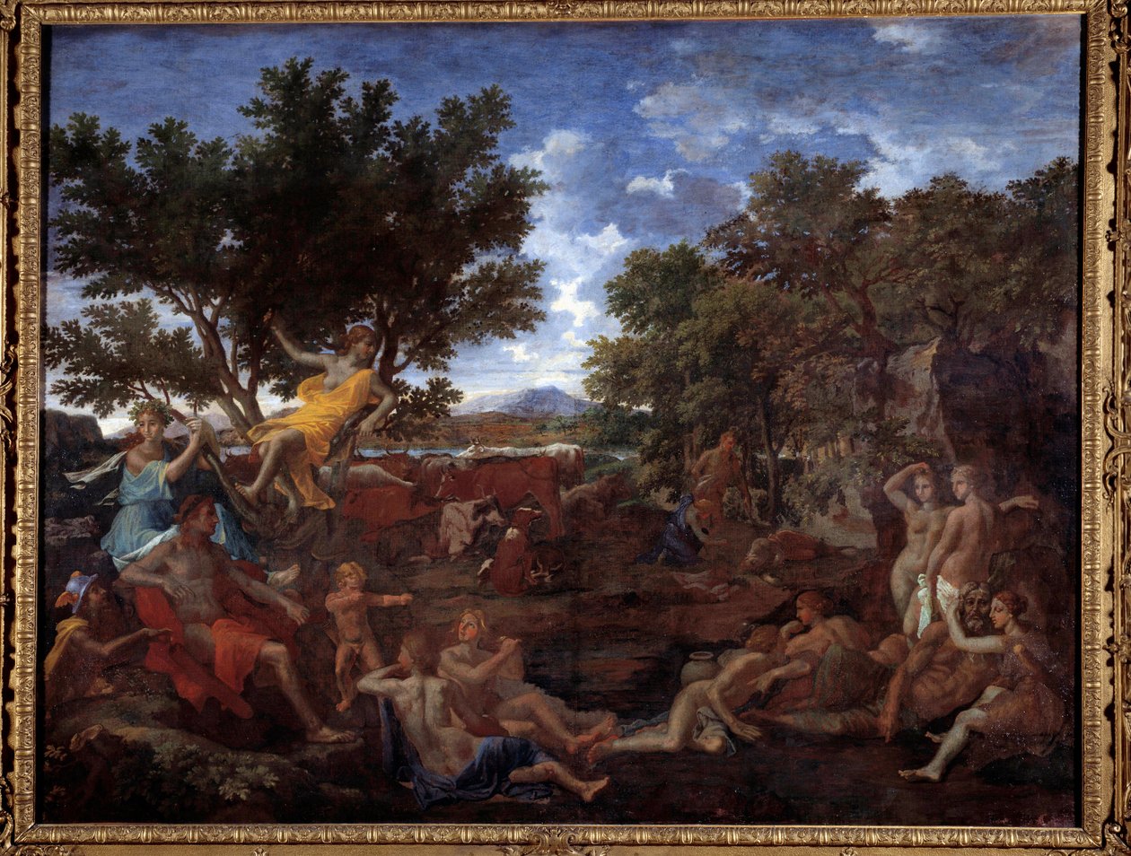 爱上了达芙妮的阿波罗。尼古拉斯·普桑（Nicolas Poussin）绘画 作者 尼古拉斯·普桑（Nicolas Poussin）