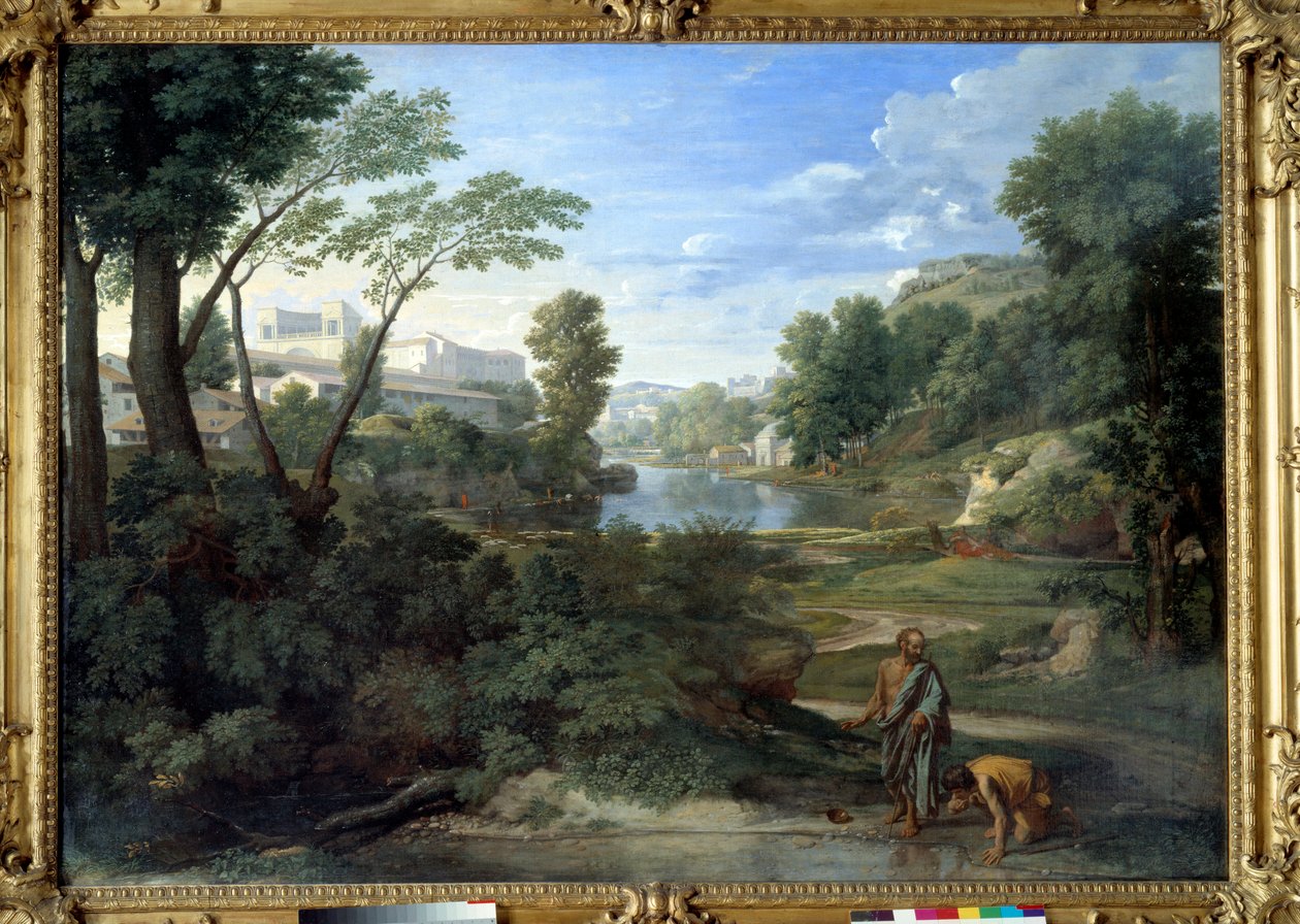 第欧根尼抛出魔咒。尼古拉斯·普桑（Nicolas Poussin）绘画 作者 尼古拉斯·普桑（Nicolas Poussin）
