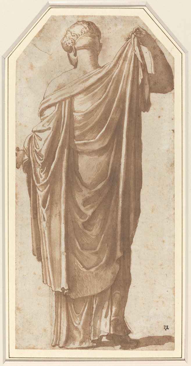 从背面看罗马女雕像 作者 尼古拉斯·普桑（Nicolas Poussin）