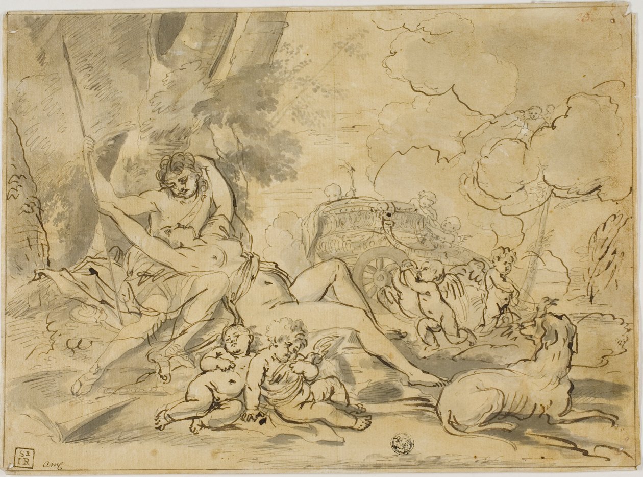 人物、战车和狗 作者 尼古拉斯·普桑（Nicolas Poussin）