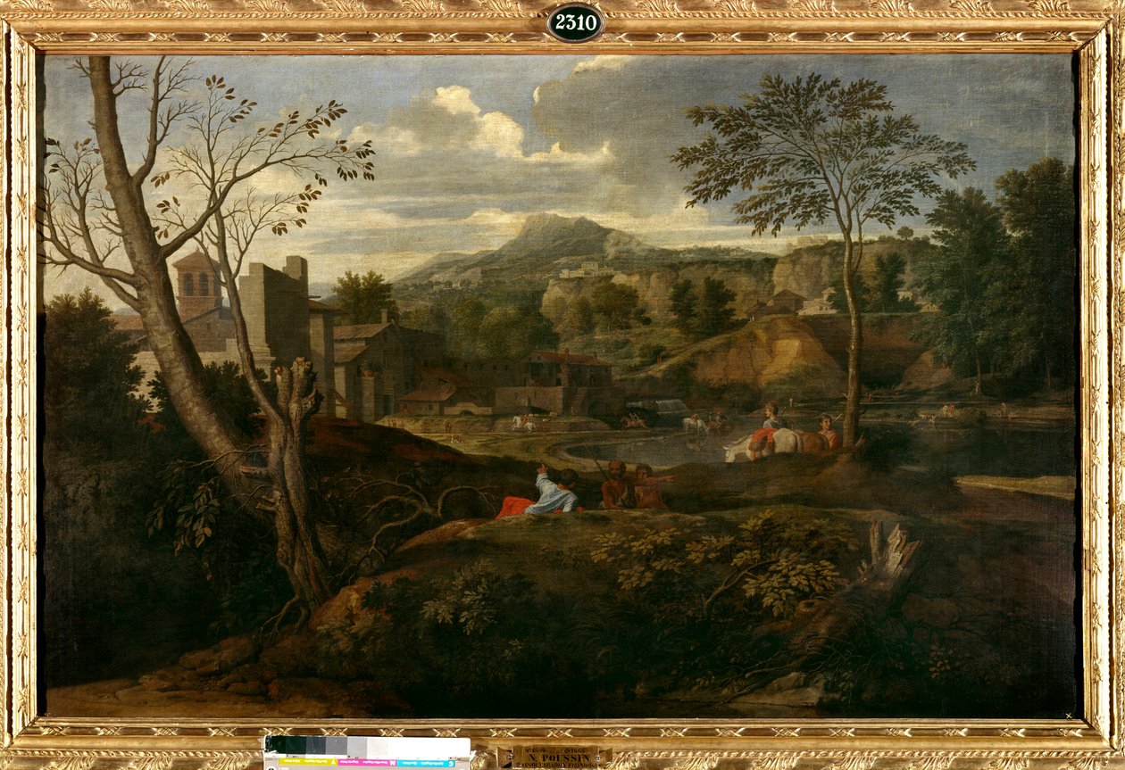 理想景观。尼古拉斯·普桑（Nicolas Poussin）绘画 作者 尼古拉斯·普桑（Nicolas Poussin）