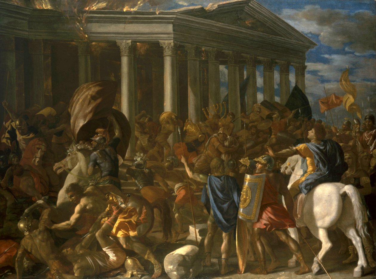 La destruction du temple de Jerusalem - 《耶路撒冷圣殿的毁灭》，由Poussin, Nicolas (1594-1665)创作。布面油画 作者 尼古拉斯·普桑（Nicolas Poussin）