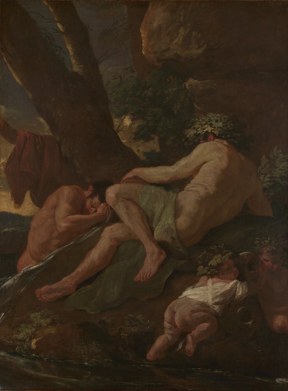迈达斯洗涤在仙人掌的来源，ca。 1627。 作者 尼古拉斯·普桑（Nicolas Poussin）