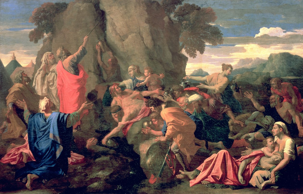 摩西从岩石中撞击水 作者 尼古拉斯·普桑（Nicolas Poussin）