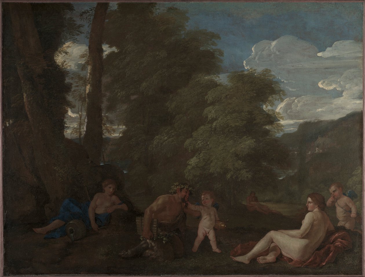 若虫和色狼爱，C。 1625年至1627年。 作者 尼古拉斯·普桑（Nicolas Poussin）