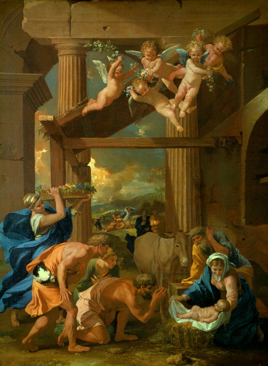 牧羊人的崇拜，c1633 作者 尼古拉斯·普桑（Nicolas Poussin）