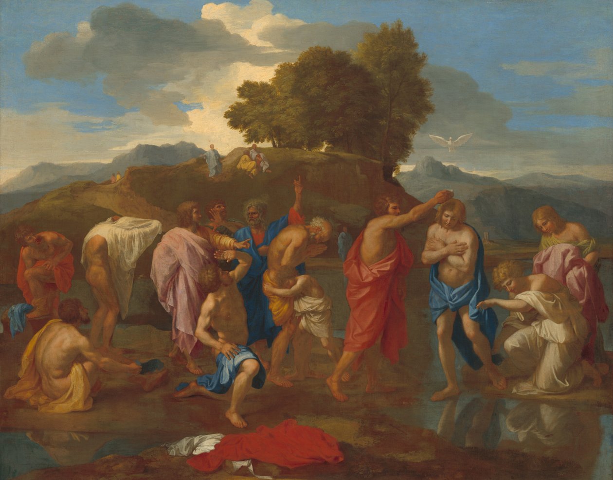 基督的洗礼，16411642。 作者 尼古拉斯·普桑（Nicolas Poussin）