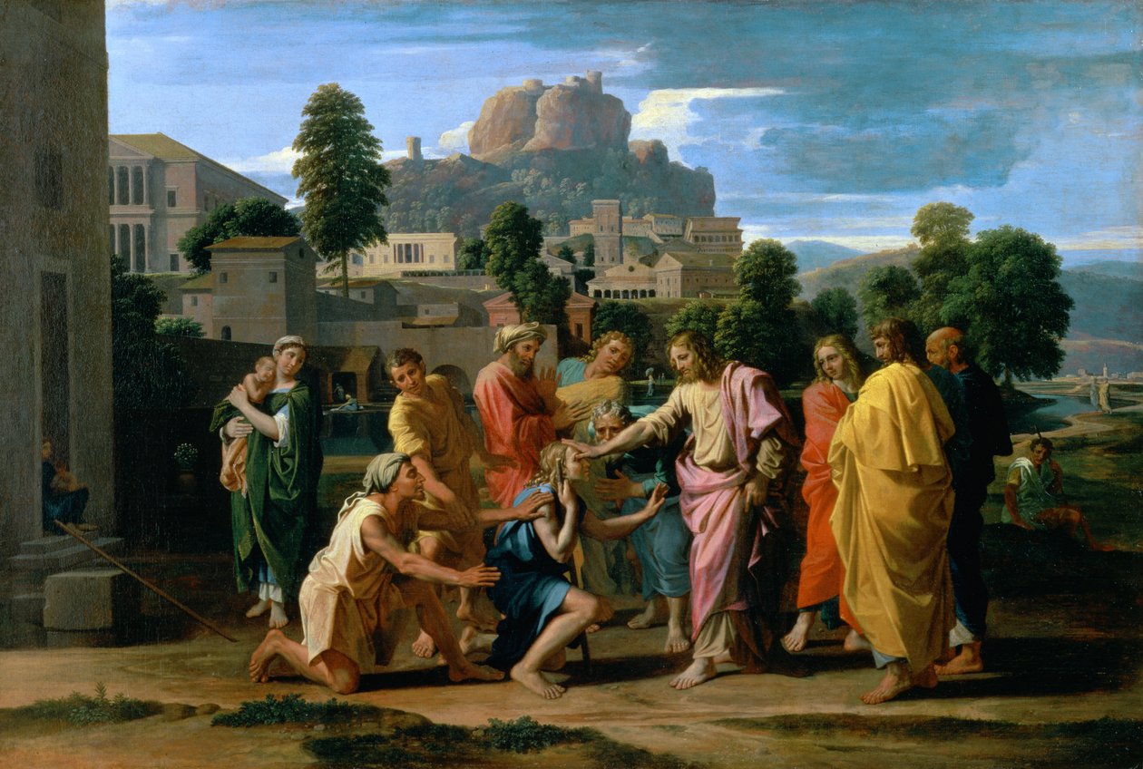 1650年耶利哥的盲人，或基督治愈盲人 作者 尼古拉斯·普桑（Nicolas Poussin）