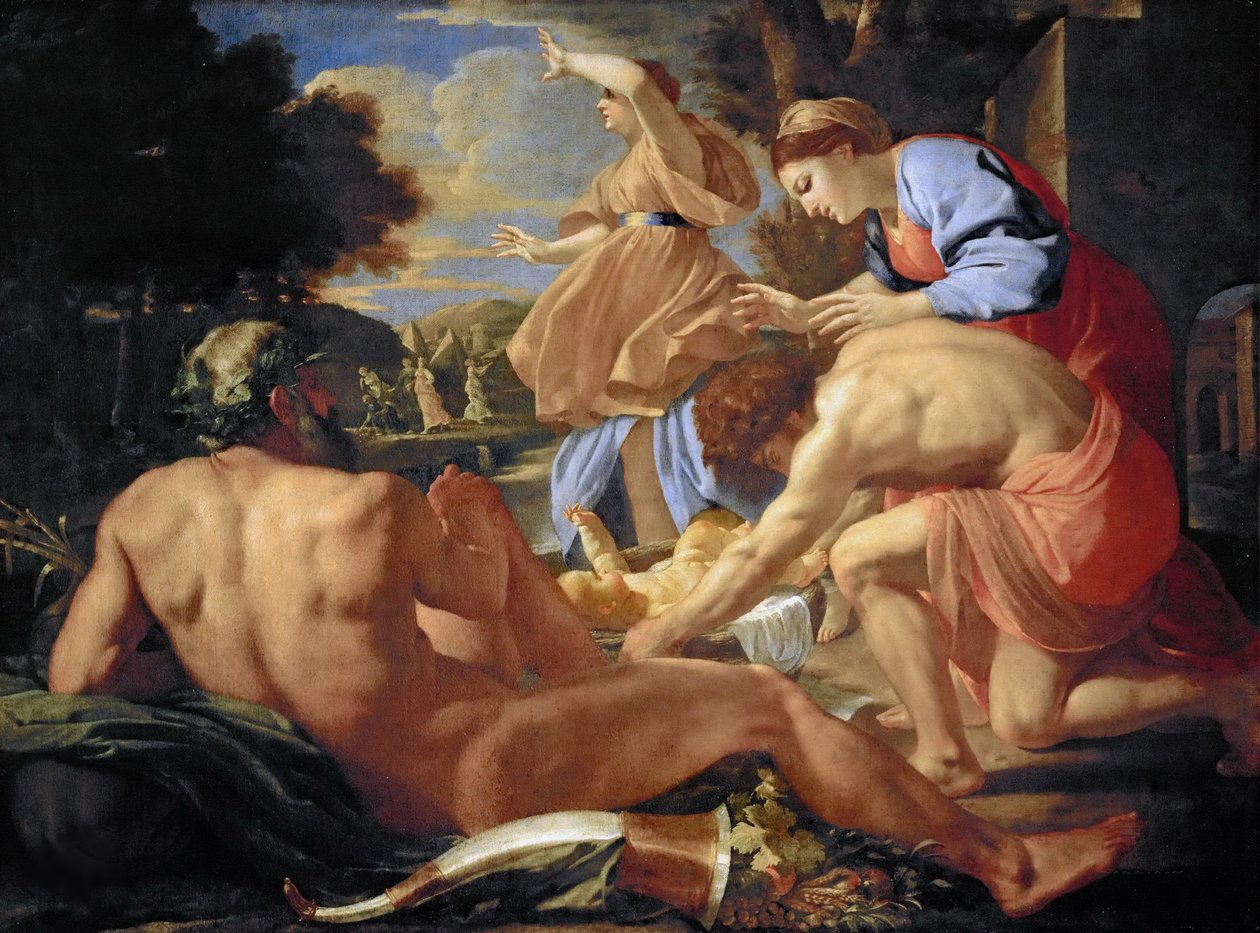 摩西的发现，1624年。 作者 尼古拉斯·普桑（Nicolas Poussin）