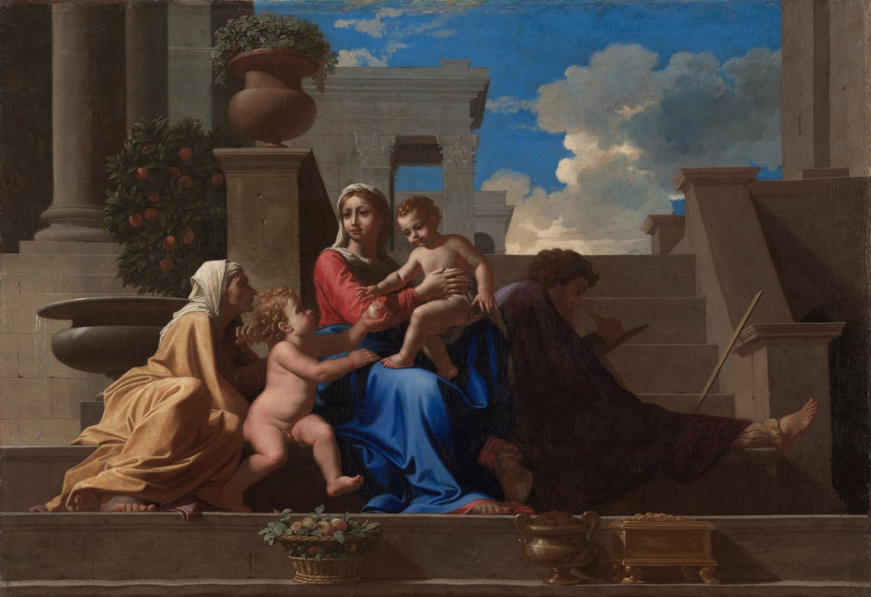 台阶上的神圣家族 作者 尼古拉斯·普桑（Nicolas Poussin）