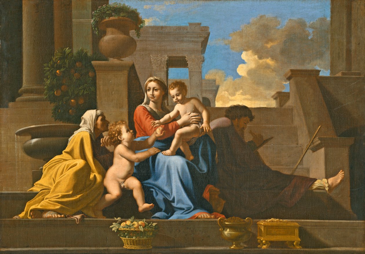 步骤上的神圣家族，1648年 作者 尼古拉斯·普桑（Nicolas Poussin）
