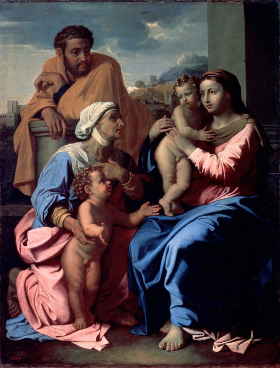 与施洗约翰和圣伊丽莎白的圣家族，1644-1655年。 作者 尼古拉斯·普桑（Nicolas Poussin）