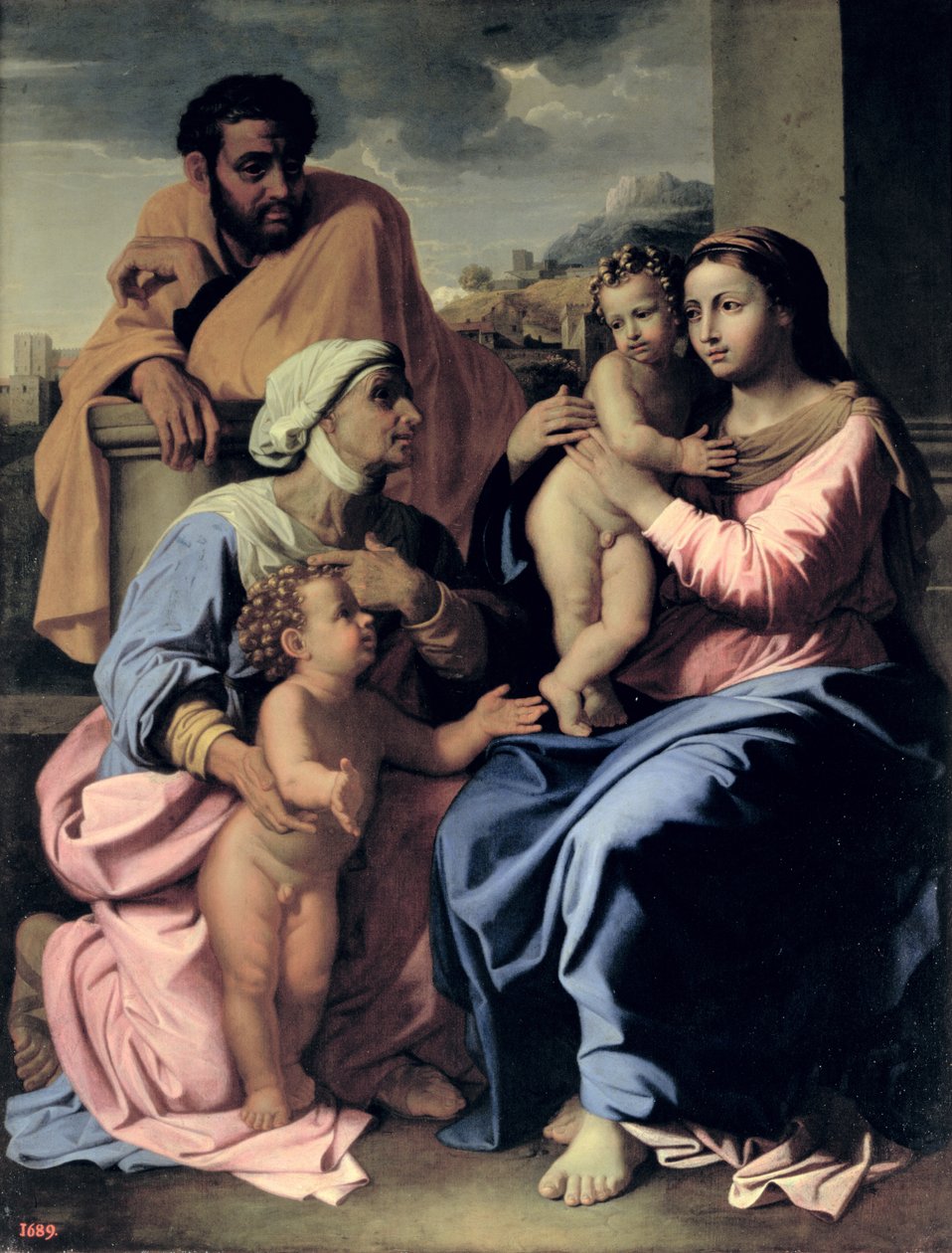 圣家庭与圣伊丽莎白和施洗约翰 作者 尼古拉斯·普桑（Nicolas Poussin）