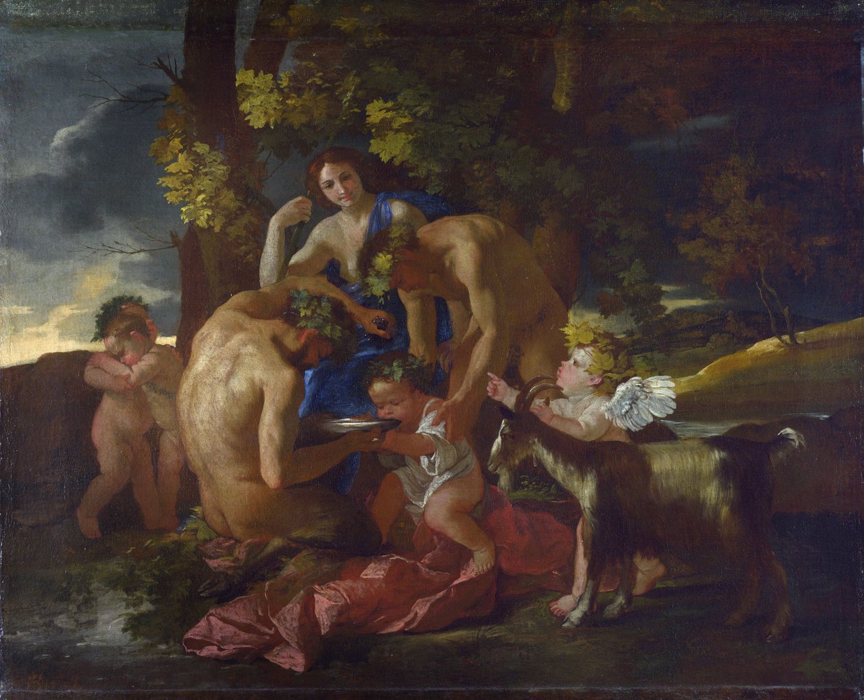 酒神的培养，约1628-29年 作者 尼古拉斯·普桑（Nicolas Poussin）