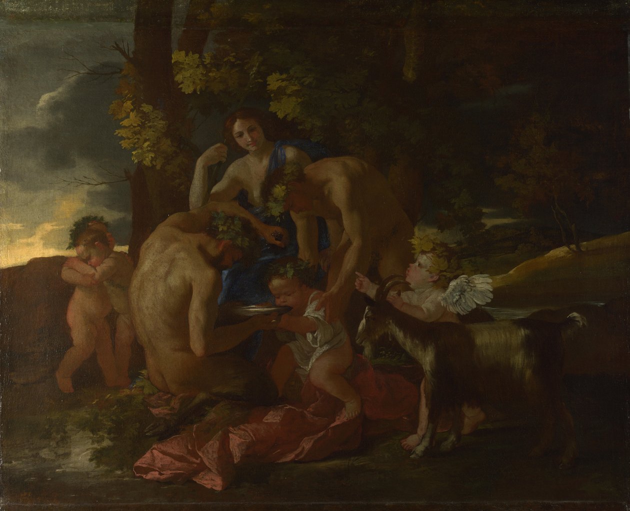 酒神的培养，ca。 1628-1629 作者 尼古拉斯·普桑（Nicolas Poussin）