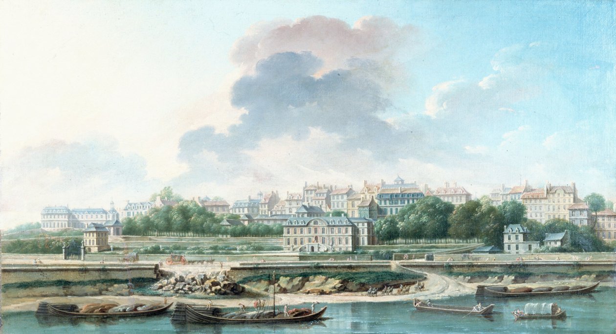Le Quai et le Village de Passy, vue de la rive gauche, en 1757（布面油画） 作者 尼古拉斯·拉格内（Nicolas Raguenet）