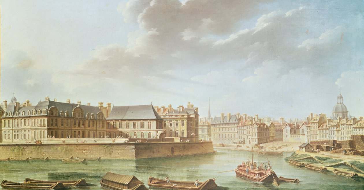 1757年的Ile Saint-Louis和Hotel de Bretonvilliers酒店 作者 尼古拉斯·拉格内（Nicolas Raguenet）