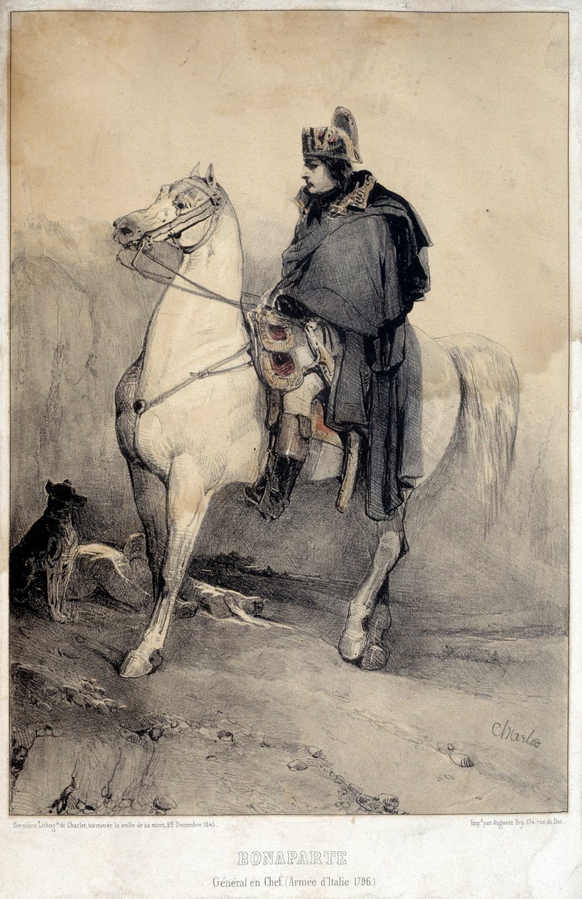 拿破仑一世-波拿巴（1769-1821）的马术画像，意大利军队总司令 作者 亚历山大·加布里埃尔（后）Decamps