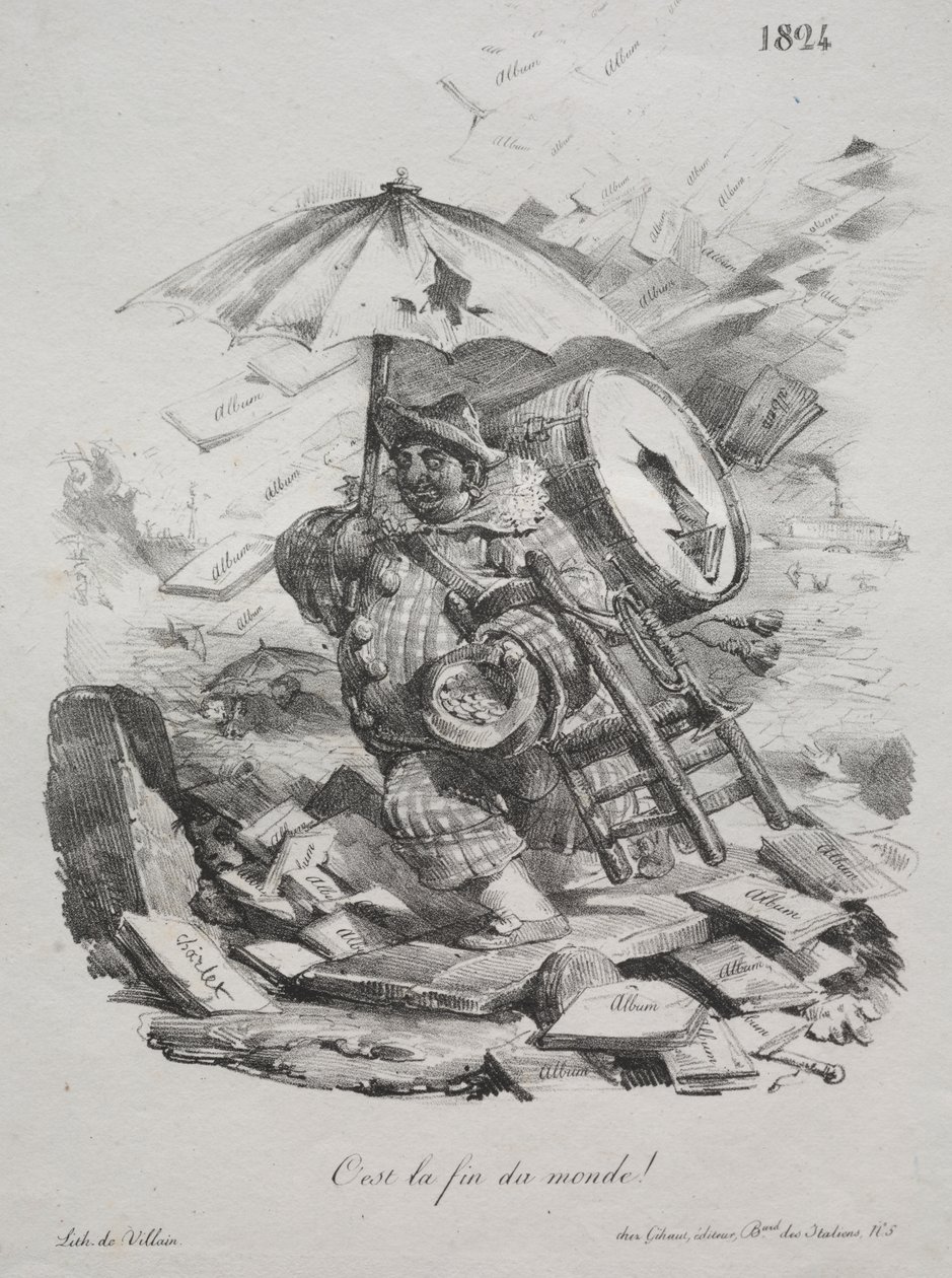 石版素描：  这是世界末日！（插图） 作者 亚历山大·加布里埃尔（后）Decamps