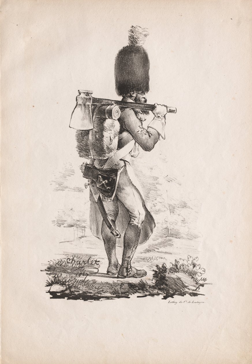 军事服装：步兵步兵，1817-1818年。 作者 亚历山大·加布里埃尔（后）Decamps