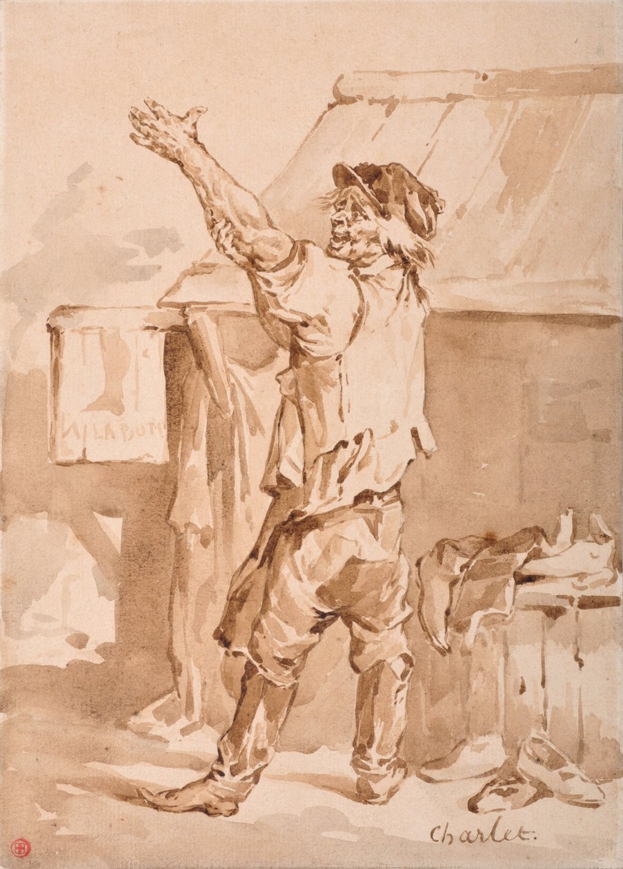 The shoemaker (lavis) 作者 亚历山大·加布里埃尔（后）Decamps