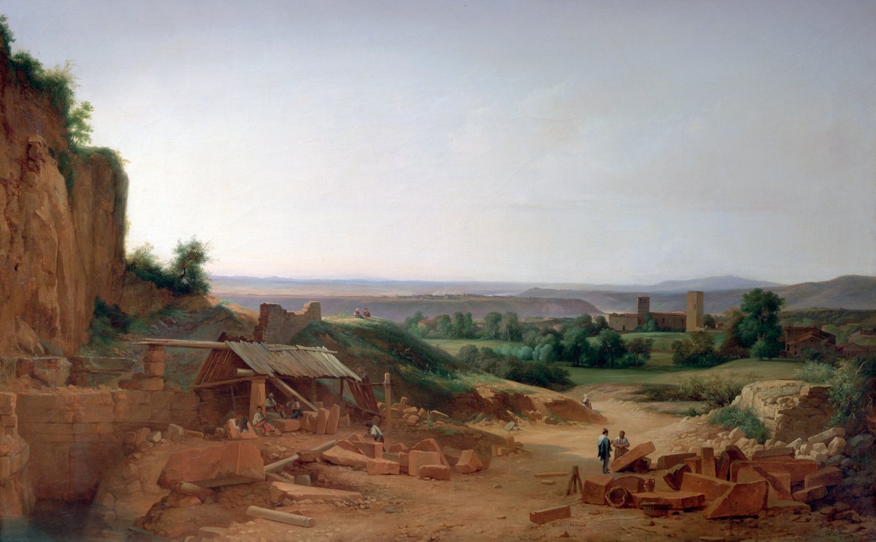 里昂附近的采石场》，1805-1856年 作者 尼古拉斯·维克多·丰维尔
