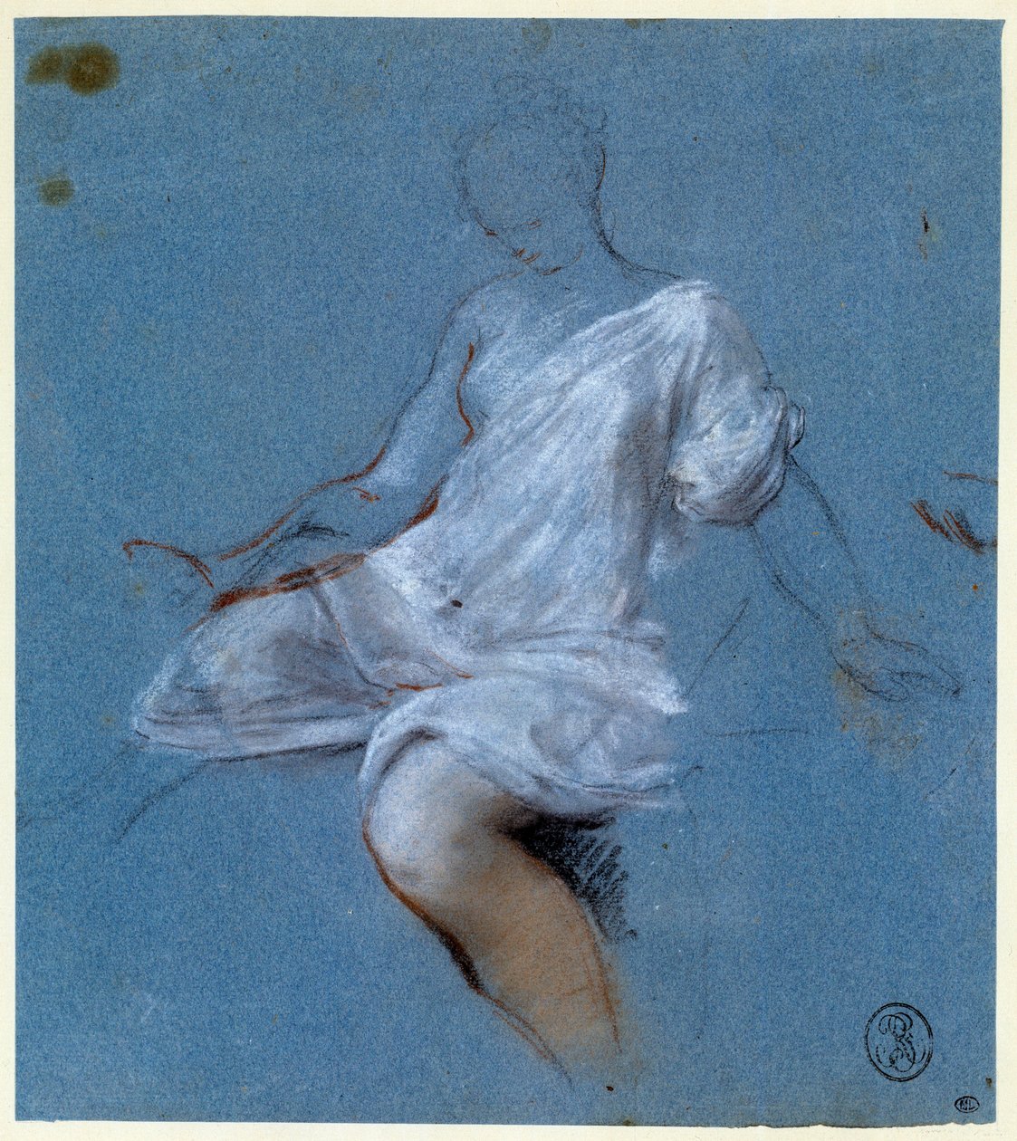 身上的帷幔研究 尼古拉-弗勒格尔斯（1668-1737）的画作 18世纪 巴黎，卢浮宫博物馆 作者 尼古拉斯·维勒格尔斯