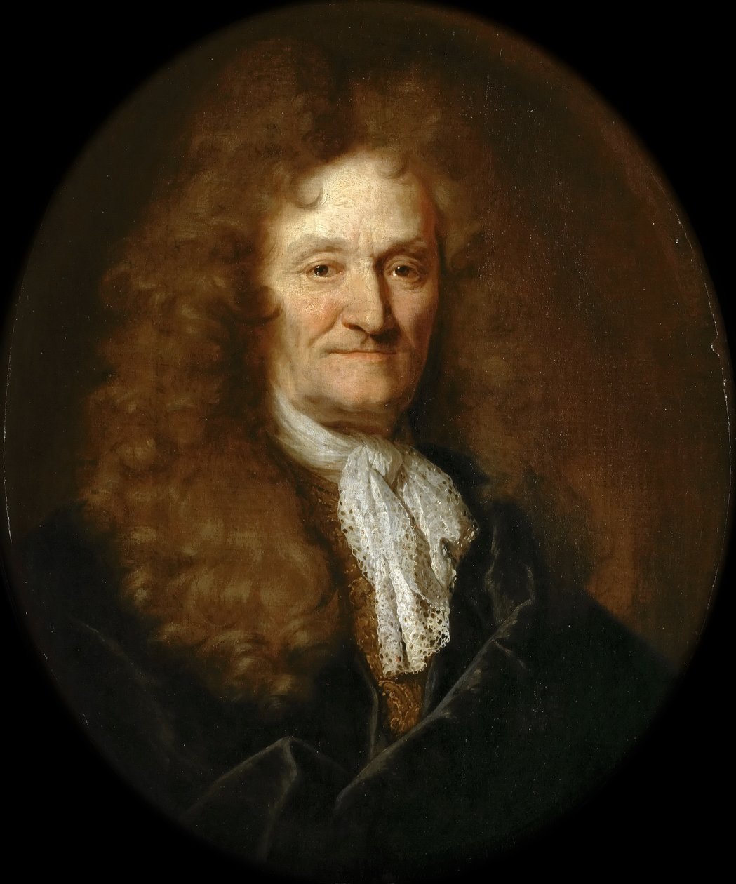 Jean de La Fontaine的肖像1621-1695 作者 尼古拉斯·德·拉吉利埃