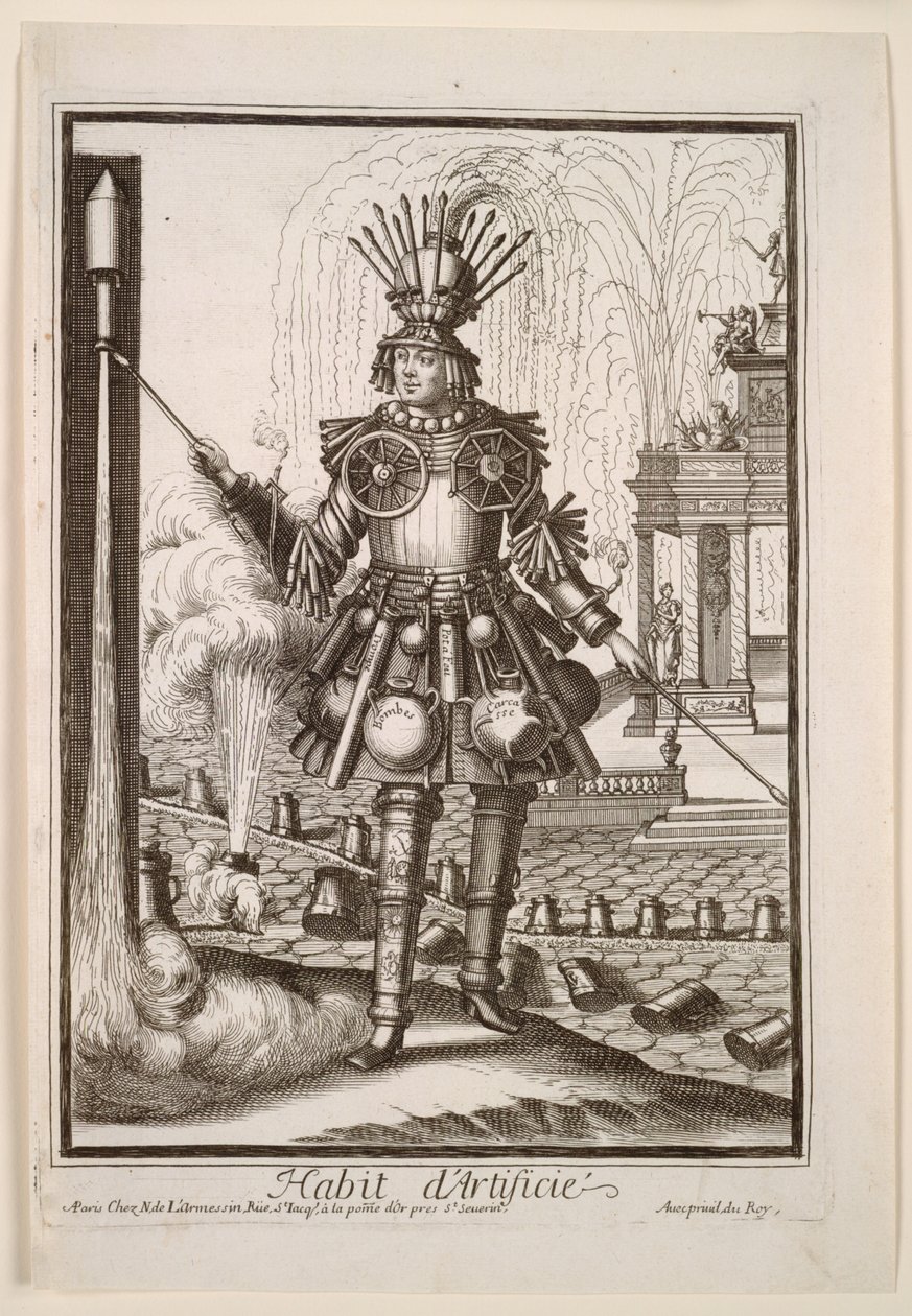 幻想的服装：烟花制作者的服装，c。 1690。 作者 尼古拉斯·德·拉梅辛二世