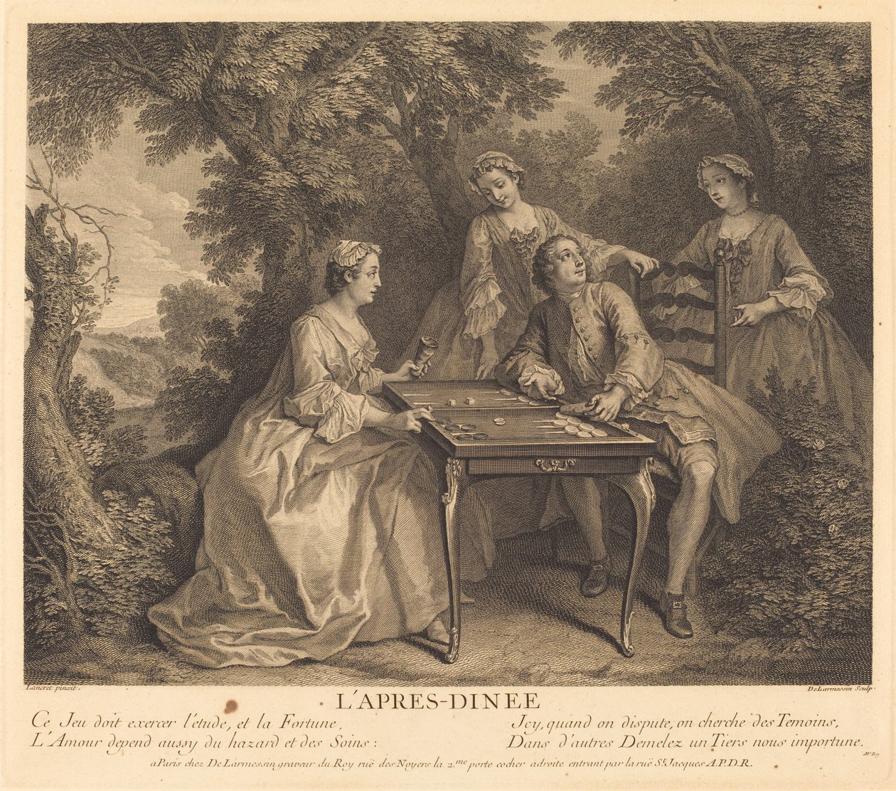 晚餐后 作者 Nicolas de Larmessin IV 在 Nicolas Lancret 之后