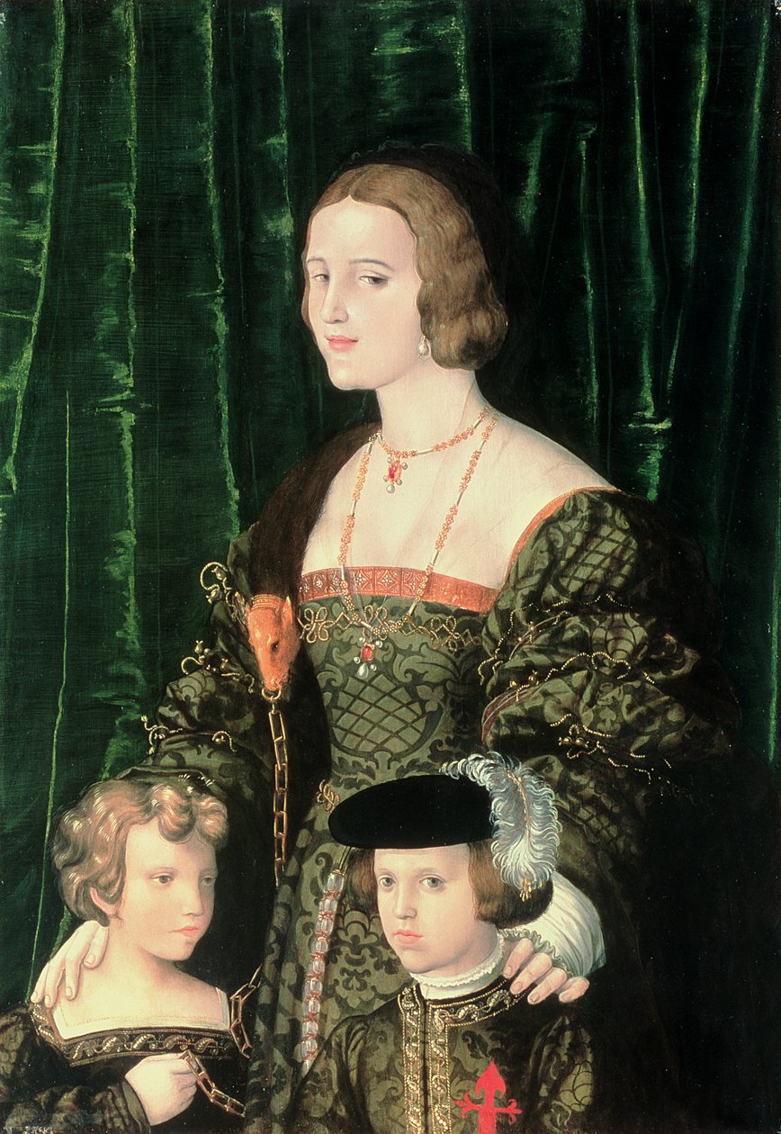 Joanna the Mad of Castille（1479-1555），Young Charles V（1500-58）和他的妹妹 作者 来自兰茨胡特的尼古拉·亚历山大·梅尔