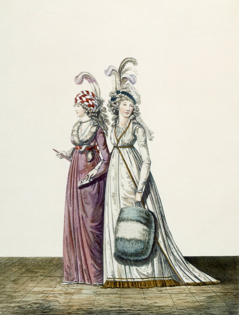 1797年的“时尚画廊”中的晚礼服，图34和图35 作者 尼古拉斯·冯·海德洛夫
