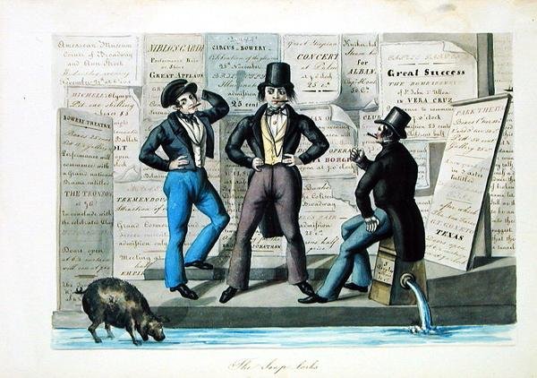 肥皂店》，约1840年（纸上水彩画 作者 尼科利诺·卡尔约（Nicolino Calyo）