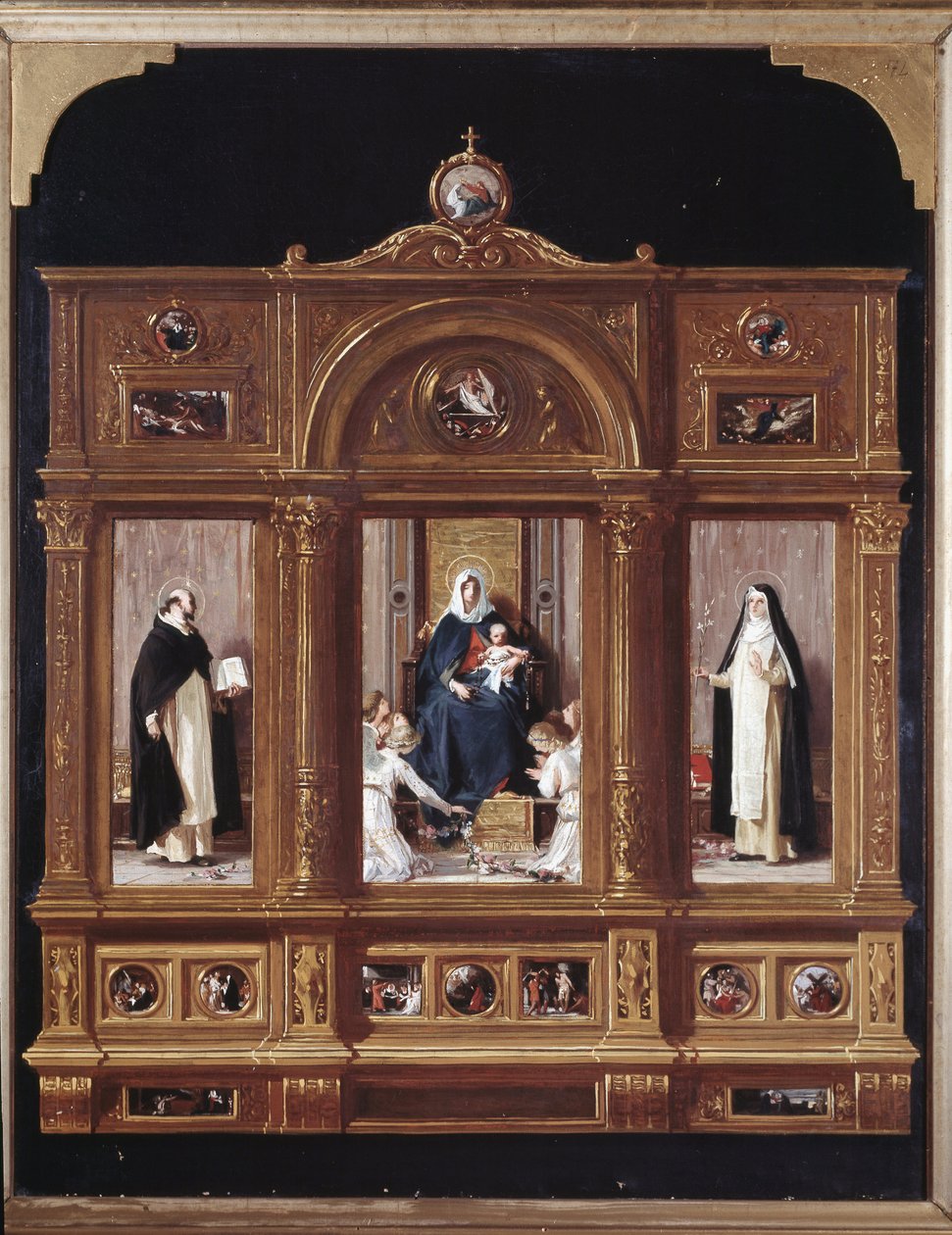 Vierge du rosaire (Virgin of rosary) Representation en mise en abyme d