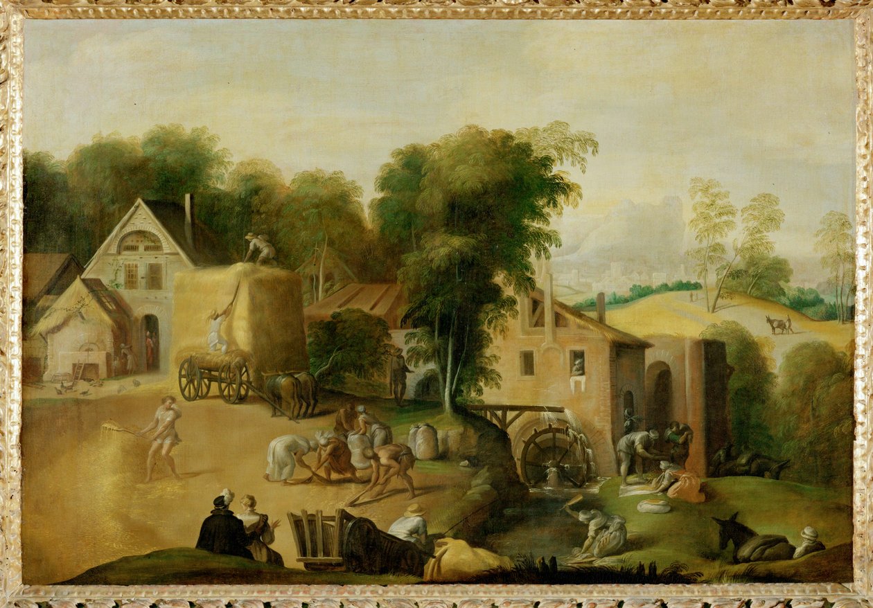 Le vannage du grain - 从谷壳中分离小麦... 作者 Nicolò dell 'Abate