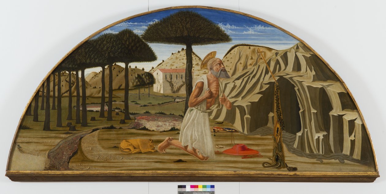 沙漠中的圣杰罗姆（Saint Jerome），1450-180 作者 Nicolo di Maestro Antonio dAncona
