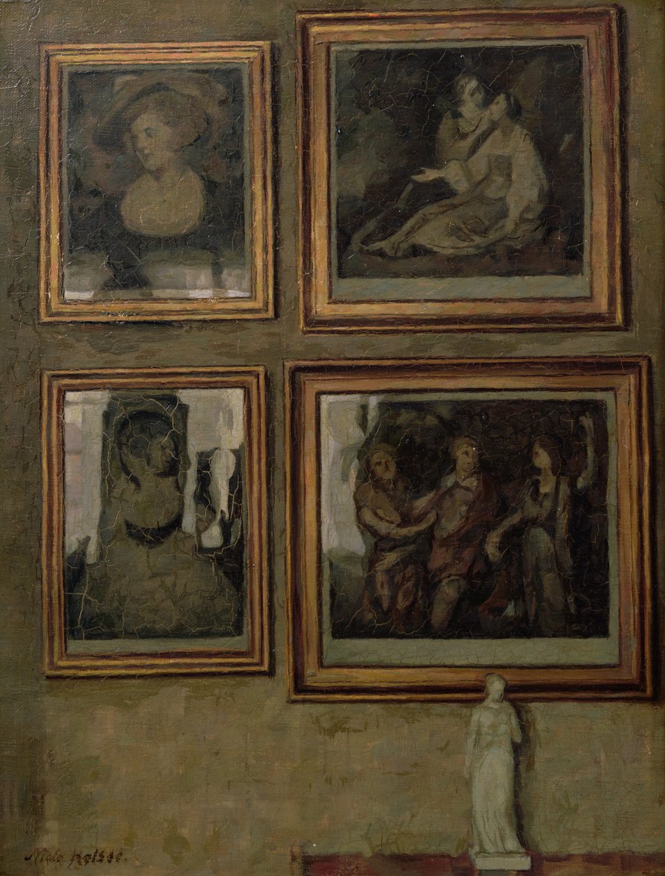 内部与绘画和雕像 作者 尼尔斯·霍尔索（Niels Holsoe）