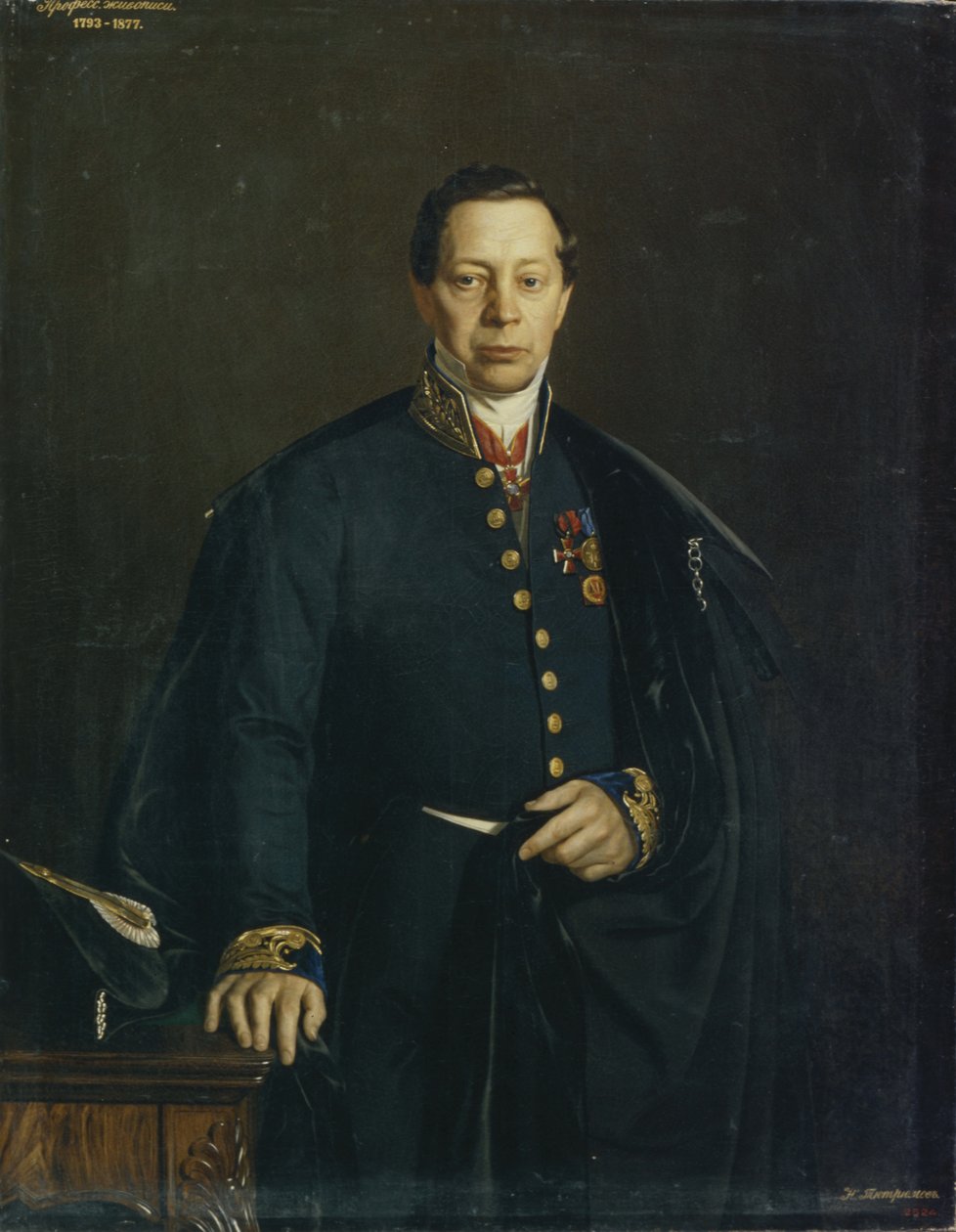 艺术家Pyotr Basin 1794-1881的肖像，1857年 作者 尼卡诺尔·列昂季耶维奇·秋特留莫夫