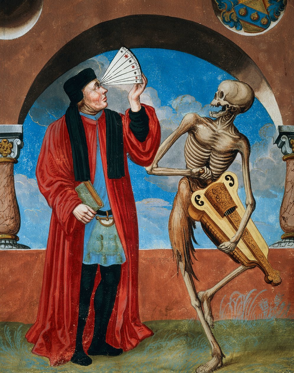 死亡，来自 Albrecht Kauw 的死亡之舞周期的佳能律师和占星家 作者 尼克劳斯·曼努埃尔（Niklaus Manuel）