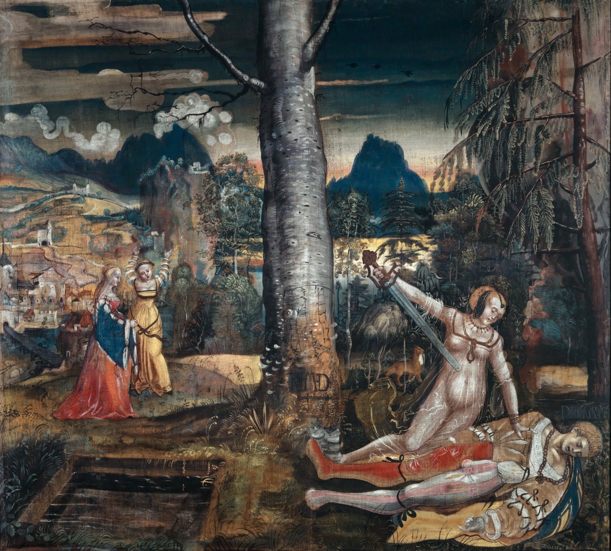 Pyramus和Thisbe，c.1513-14（画布上的混合媒体） 作者 尼克劳斯·曼努埃尔（Niklaus Manuel）