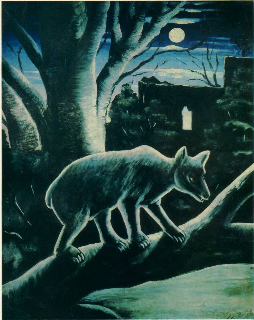 月夜的狐狸 作者 尼可·皮罗斯曼尼（Niko Pirosmani）