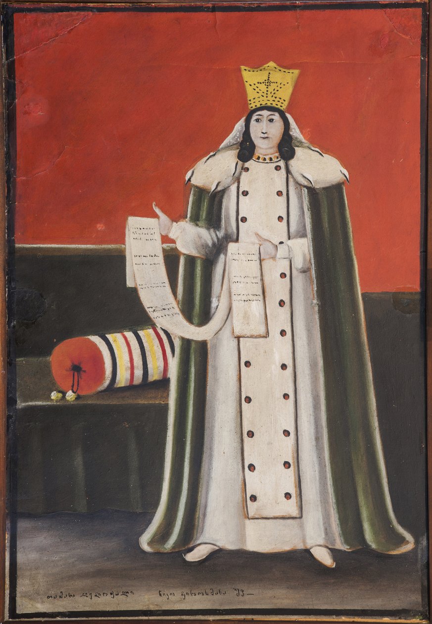 Reine Tamar (Thamar) de Georgie (1160-1213) - 皇后 Tamar par Pirosmani (Pirosmanashvili)，Niko (1862-1918)。 纸板油画，尺寸：90x70 作者 尼可·皮罗斯曼纳什维利（Niko Pirosmanashvili）